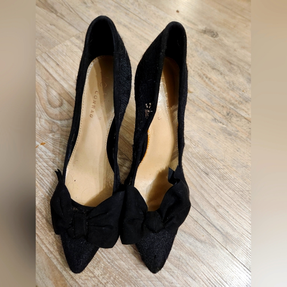 Lauren Conard Black Lace High Heels